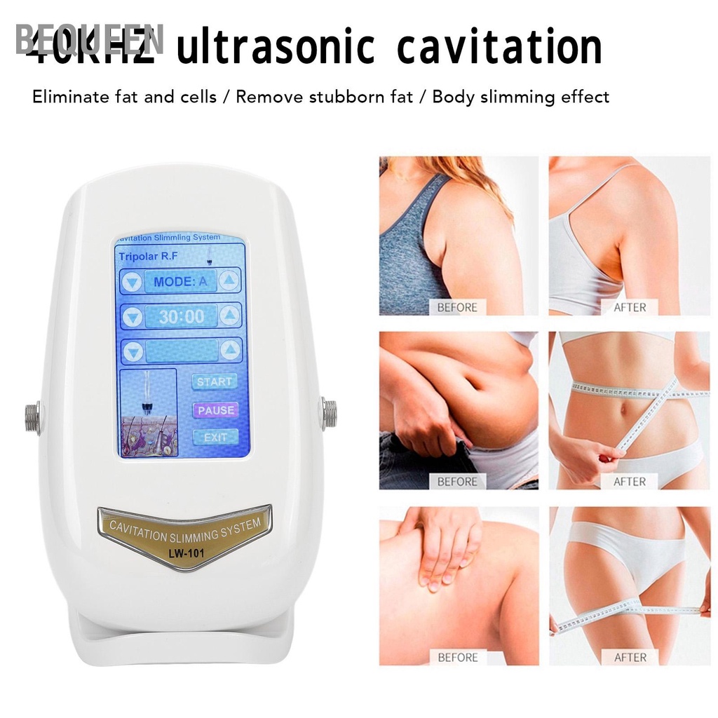 Bequeen Có hàng sẵn Máy giảm béo cơ thể 40Khz Đốt cháy chất Làm mờ nếp nhăn Thiết bị làm săn chắc da mặt RF 110‑240V