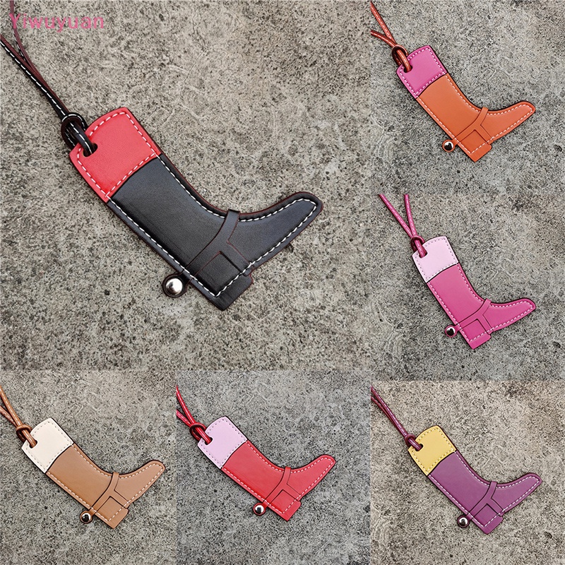 < Yiwuyuan > Móc Khóa Hình Giày Bốt Da Nhiều Màu Sắc Cho Nữ