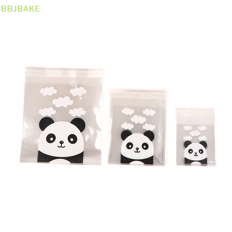 Set 100 Túi Đựng Bánh Kẹo Tự Dính Hình Gấu Trúc KCB