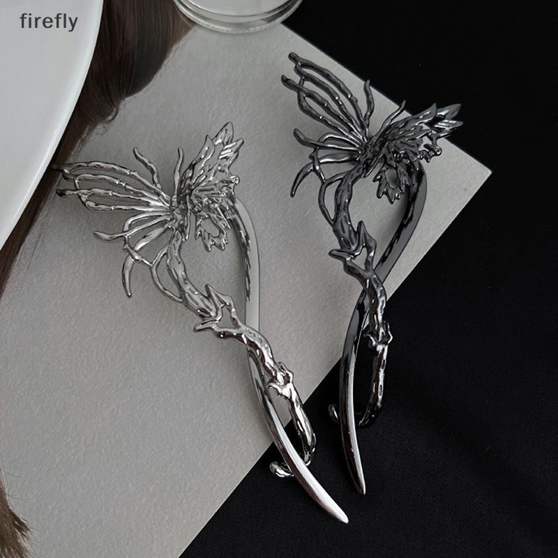 [firefly] Kẹp Tóc Dạng Xoắn Ốc Hình Bướm Bằng Hợp Kim Thanh Lịch Cho Nữ