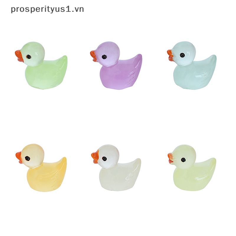1 [prosperityus1] 5 Chú Vịt Phát Quang Mini Trang Trí Tiểu Cảnh DIY