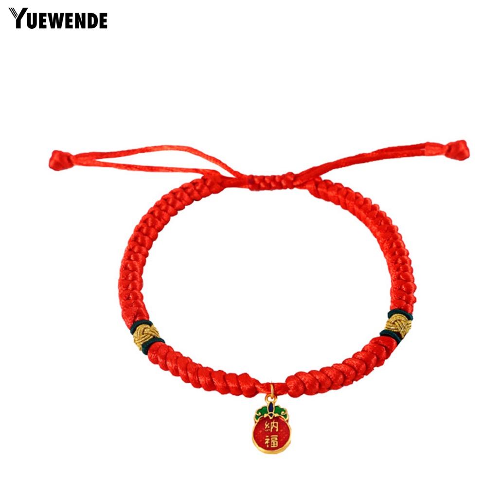 Yq.e Vòng Cổ Bện Dây Dài Mặt Ổ Khóa Màu Đỏ Phong Cách Trung Hoa Dành Cho Thú Cưng Đi Tiệc Mừng Năm Mới