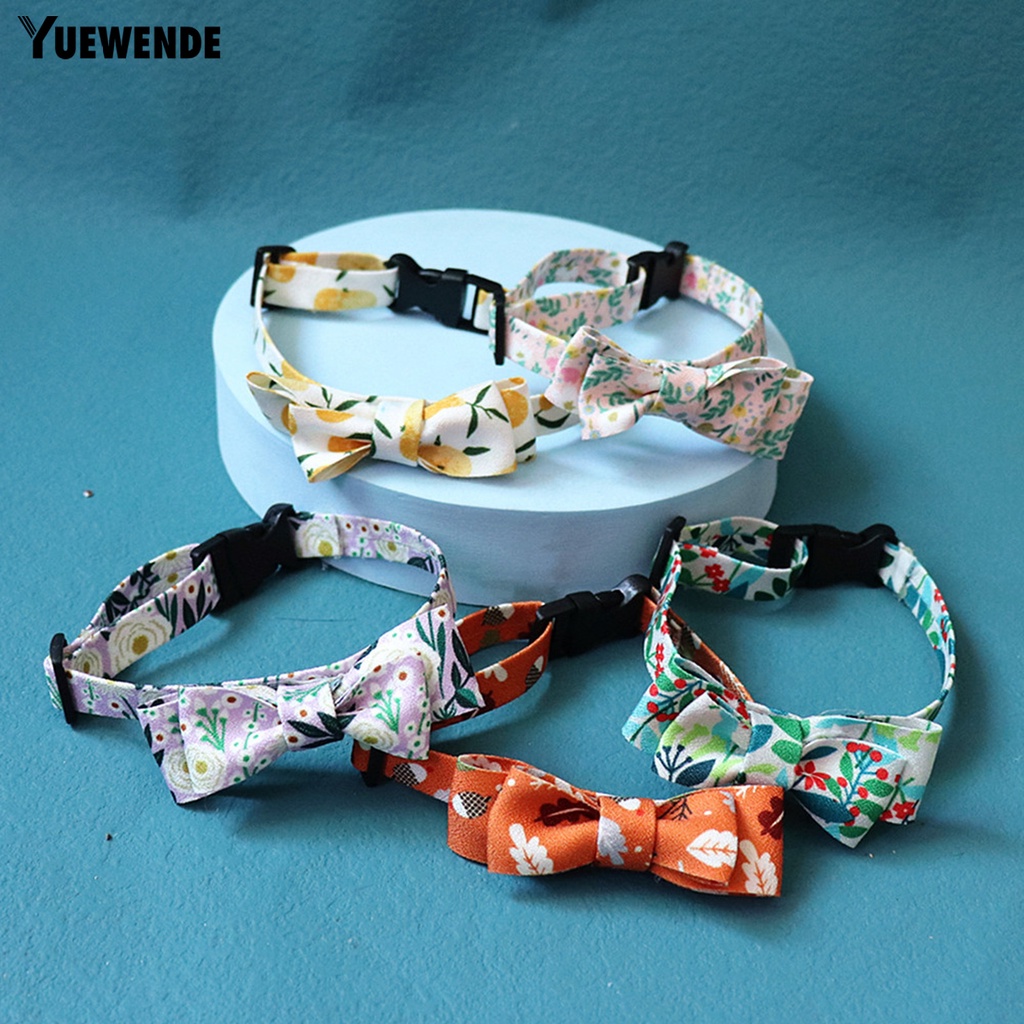 Yq.e Vòng Cổ Polyester Thắt Nơ Nhiều Màu Sắc Chống Mài Mòn Dễ Tháo Gỡ Trang Trí Vòng Cổ Cún Cưng