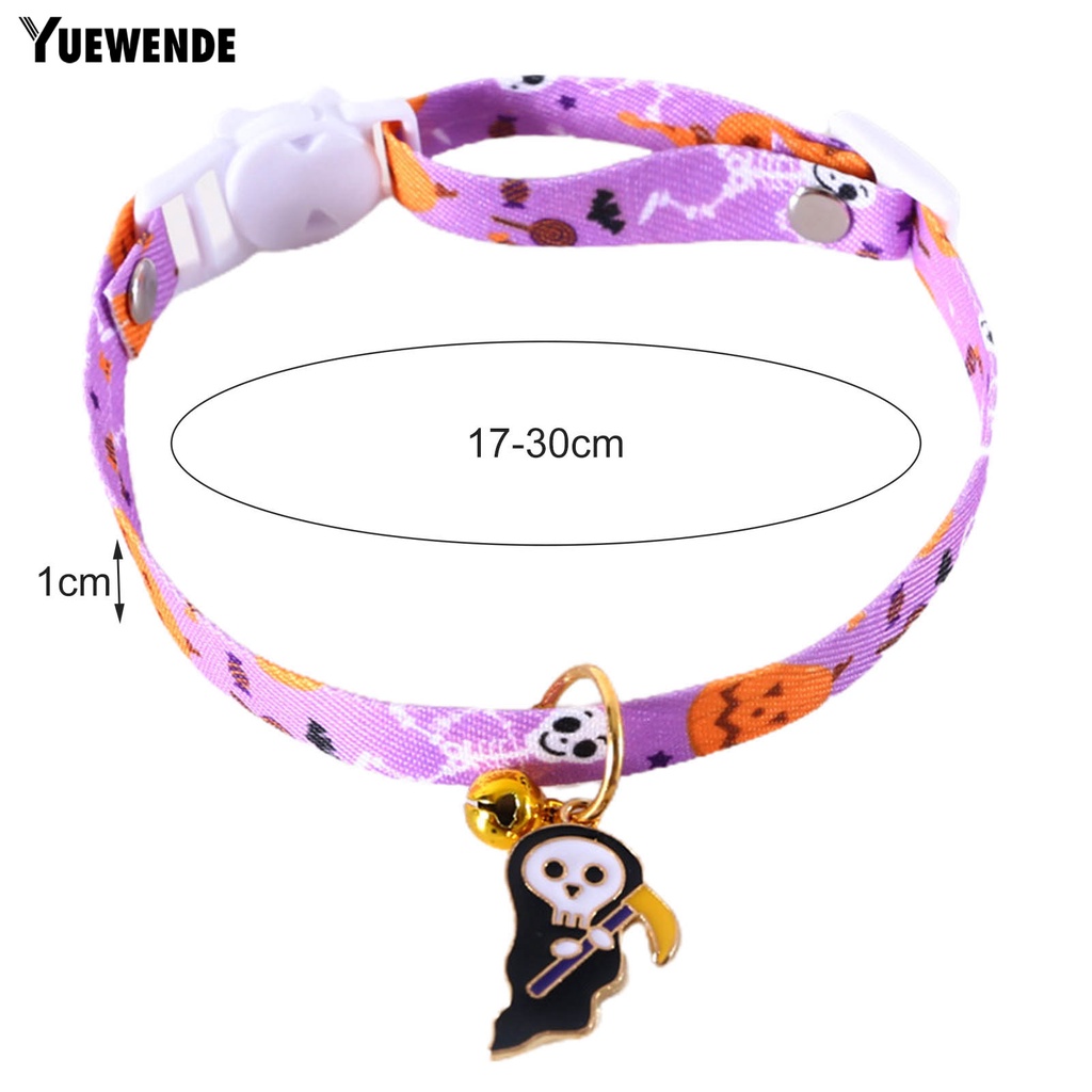 Yq.e Vòng Cổ Họa Tiết Ma Bí Ngô Chống Sặc Nước Mềm Mại Có Chuông Cho Thú Cưng Trong Lễ Hội Halloween
