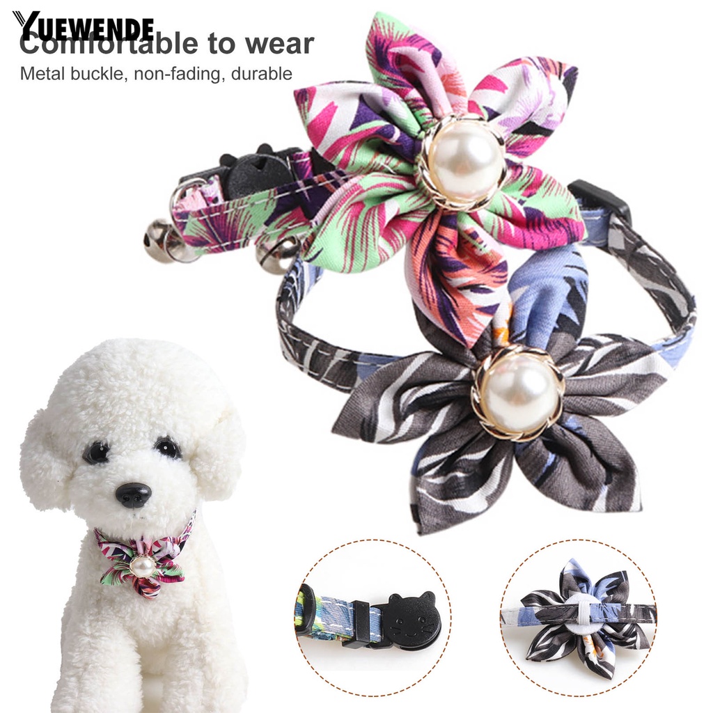 Yq.e Vòng Cổ Họa Tiết Hoa Đính Ngọc Trai Nhân Tạo Thân Thiện Với Làn Da Không Mùi Dành Cho Cún Cưng