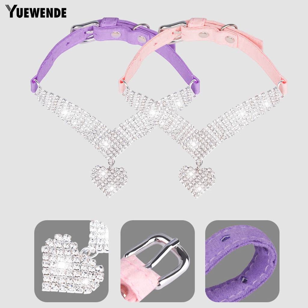 Vòng Cổ Hình Trái Tim Đính Đá Sang Trọng Cho Thú Cưng