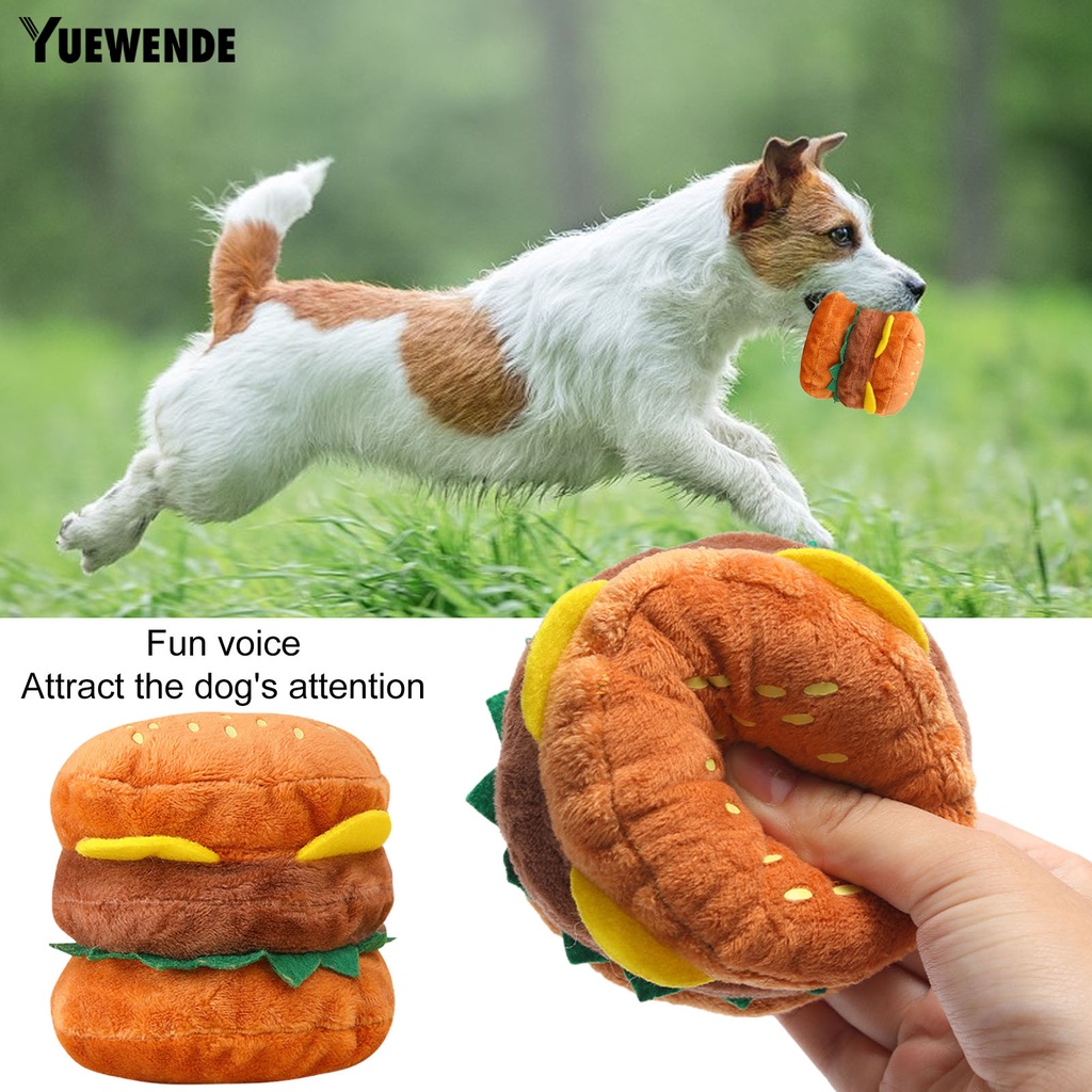 Đồ Chơi Nhồi Bông Hình Hamburger Tích Hợp Âm Thanh Vui Nhộn Dễ Thương Cho Cún Cưng