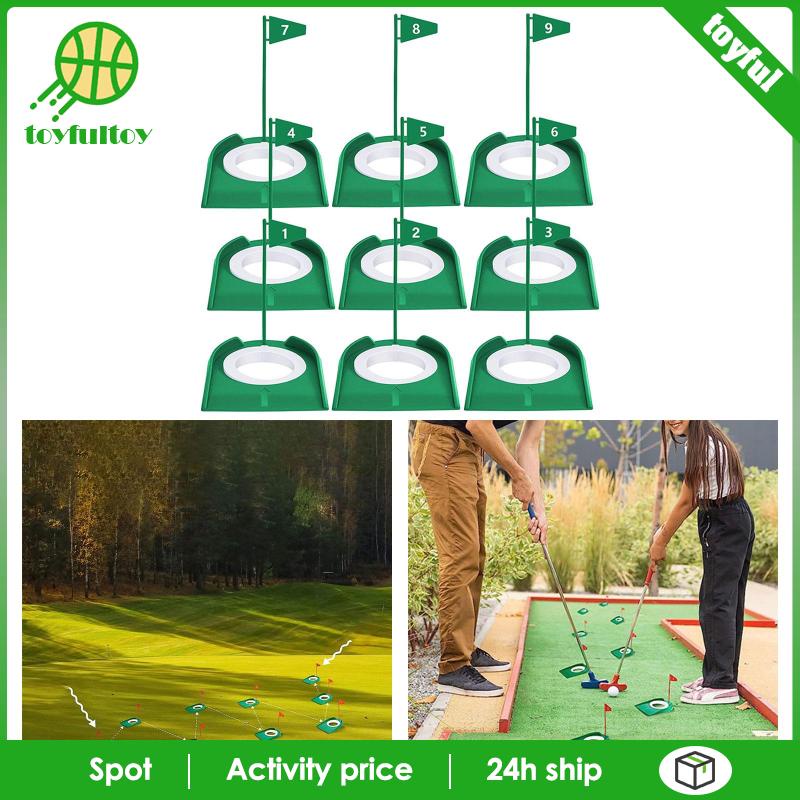 Bộ 9 Cốc Luyện Tập Đánh Golf Có Lỗ Treo Sân Tiện Dụng