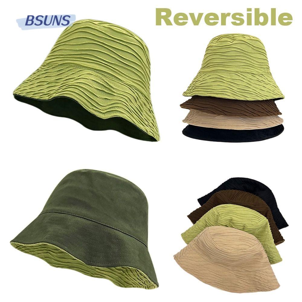 Mũ Bucket Cotton Đi Biển Mùa Hè Kích Thước Lớn Có Thể Đảo Ngược In Họa Tiết Hawaii