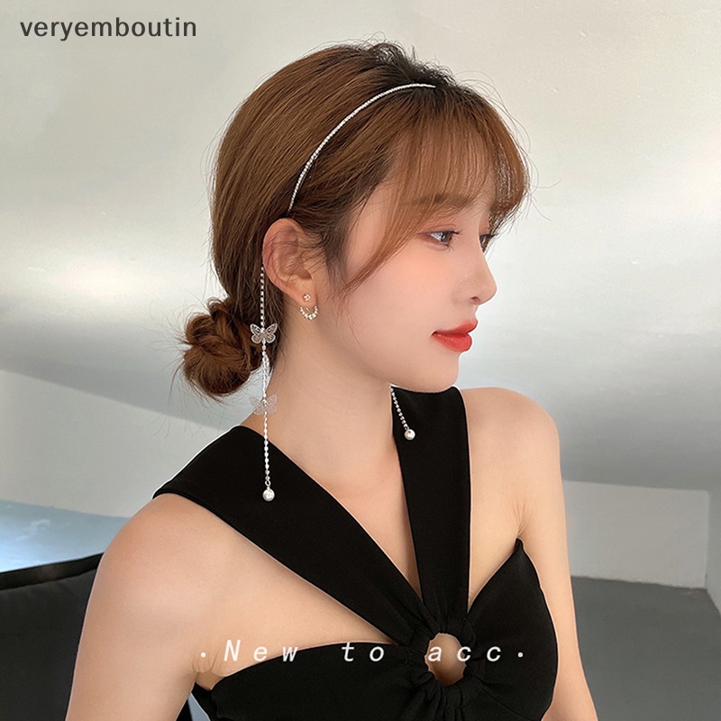 Băng Đô Cài Tóc Co Giãn Chống Trượt Đính Hạt Ngọc Trai / Bướm Dành Cho Cô Dâu / Tiệc Cưới