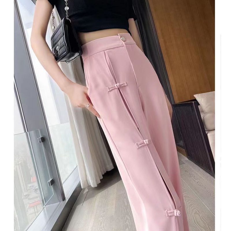 Quần ống rộng Lưng Cao Phong Cách Trung Hoa Thời Trang Mùa Hè Hàng Mới