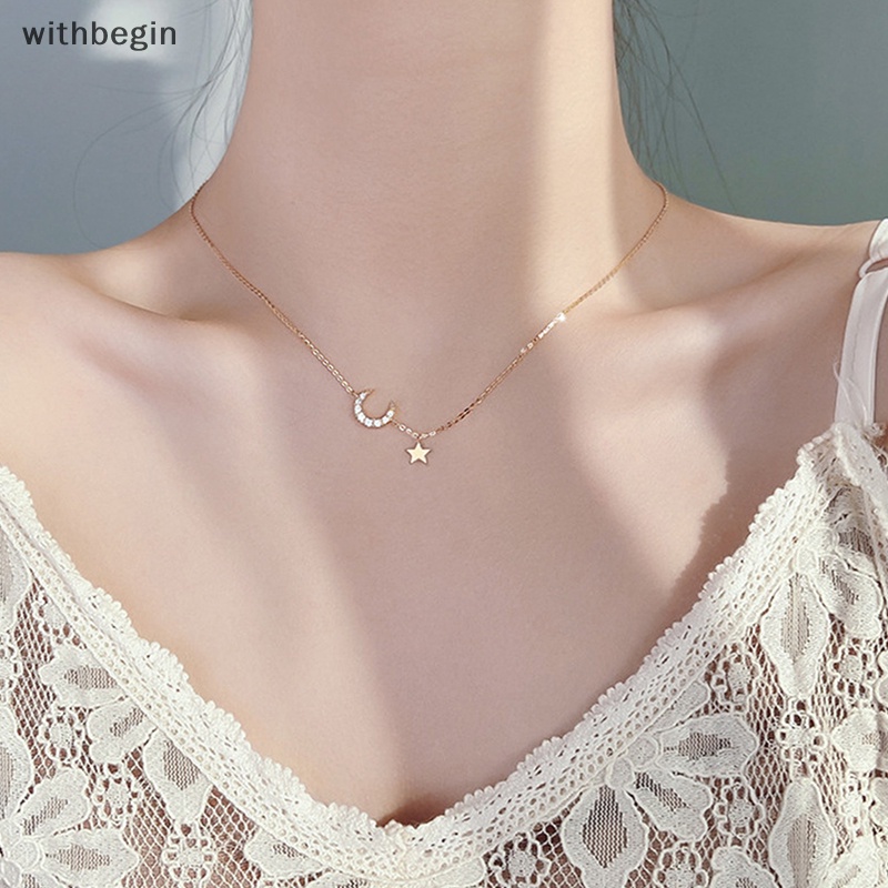 Vòng Tay / Vòng cổ Mặt Trăng / Ngôi Sao Đính Đá Zircon Lấp Lánh Thời Trang Cho Nữ
