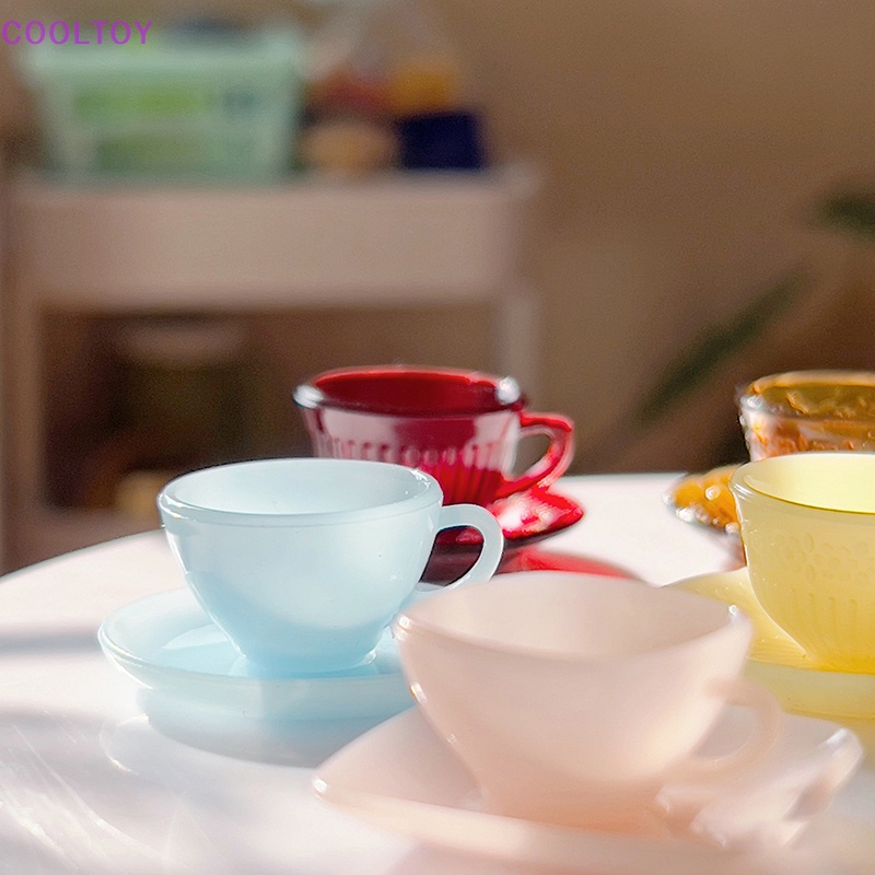 1 Bộ Tách Uống Trà Và Tách Cà Phê Mini Tỉ Lệ 1: 6 Trang Trí Nhà Búp Bê