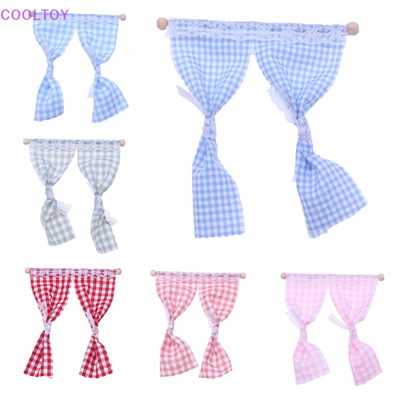 1 Rèm Cửa Ren Xinh Xắn Cho Nhà Búp Bê Tỉ Lệ 1: 12