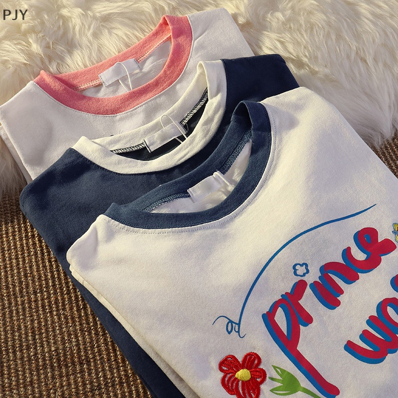 Áo Thun Tay Ngắn In Chữ Thời Trang Mùa Hè Dành Cho Nữ PJ