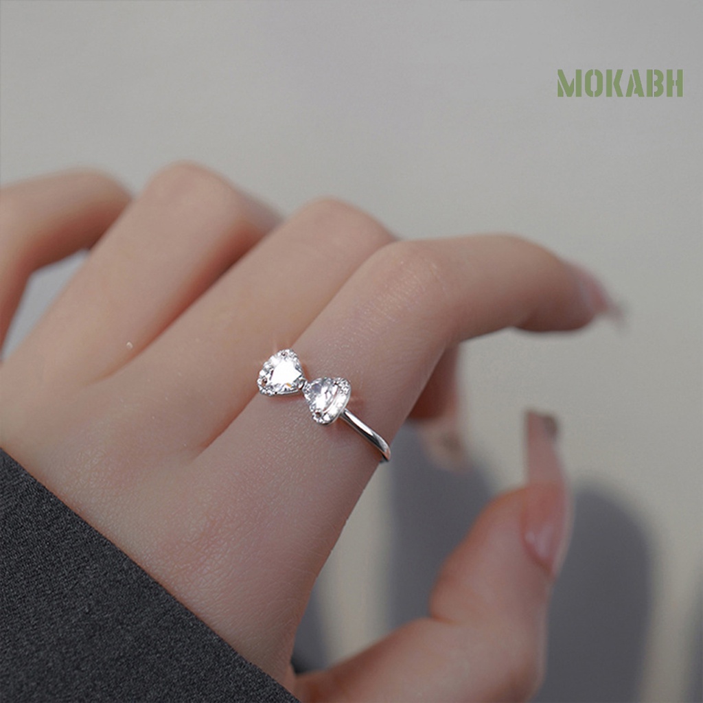 Nhẫn Hở Hình Nơ Đính Đá Lấp Lánh Dễ Phối Đồ Thời Trang Dự Tiệc Cho Nữ