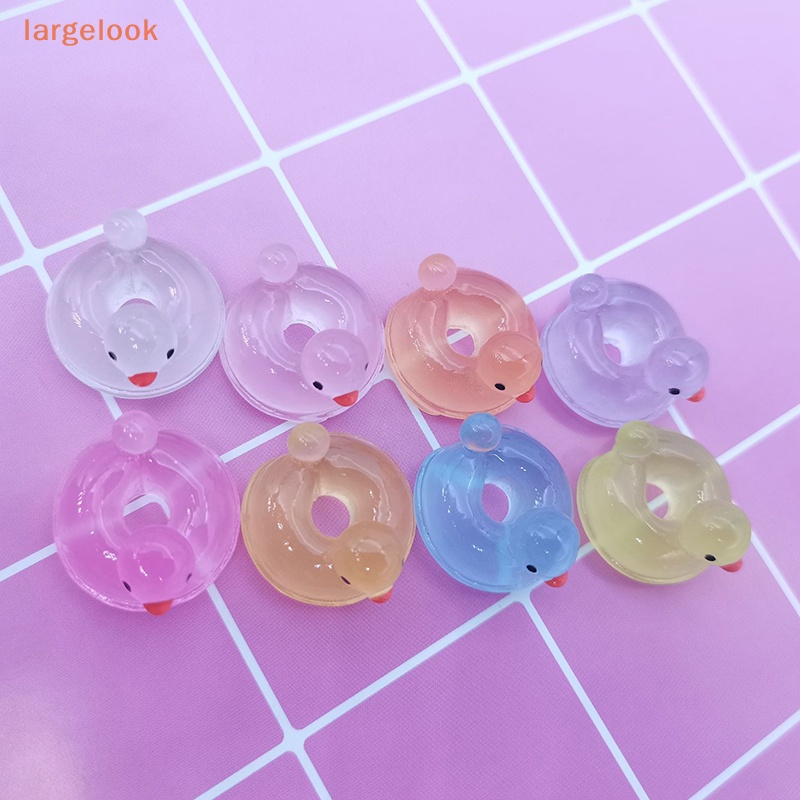 Bộ 5 Đồ trang trí Chú Vịt Bơi Lội Màu Dạ Quang Dễ Thương Trang Trí Xe Hơi