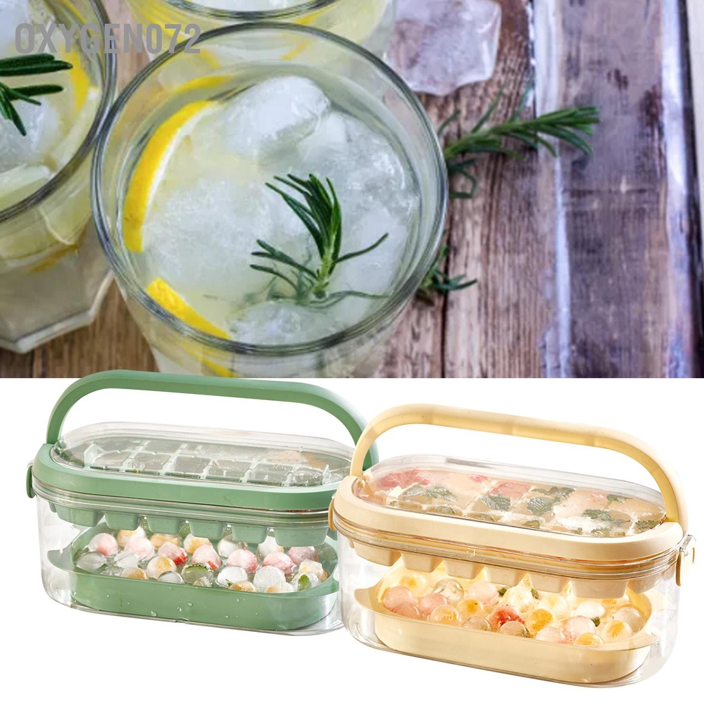 Oxygen072 Khay khuôn làm đá viên Tủ lạnh Hộp đông 2 lớp 54 lưới Di động ngoài trời Công suất lớn