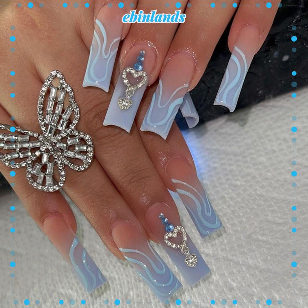 Bộ 24 Móng Tay Giả Che Phủ Toàn Diện Tháo Rời Được Kiểu Pháp