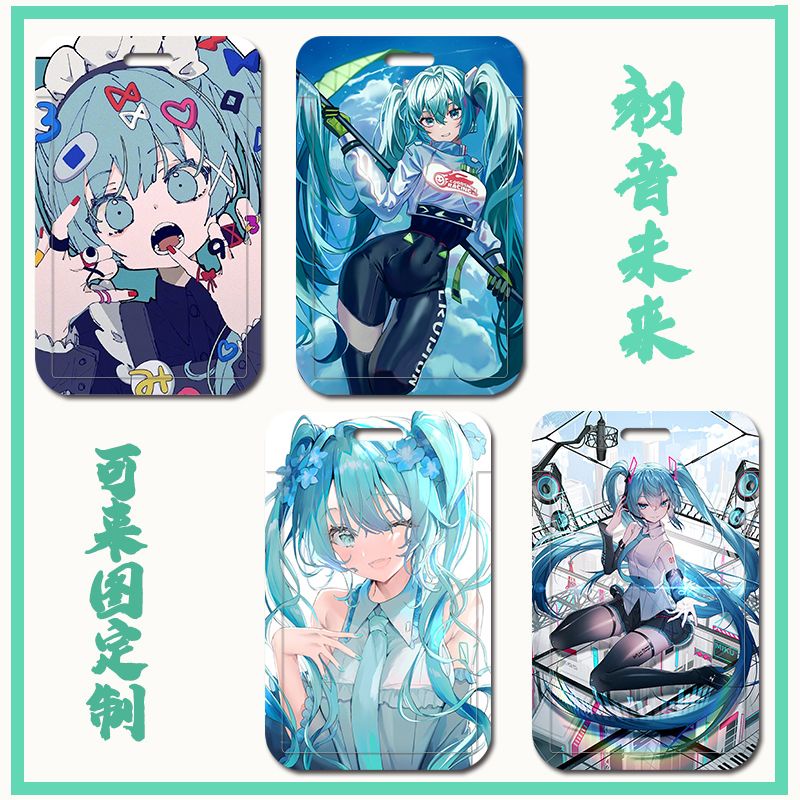 Vỏ Bọc Thẻ ID / Thẻ Ngân Hàng / Xe Bus Họa Tiết Hoạt Hình Hatsune Miku DIY