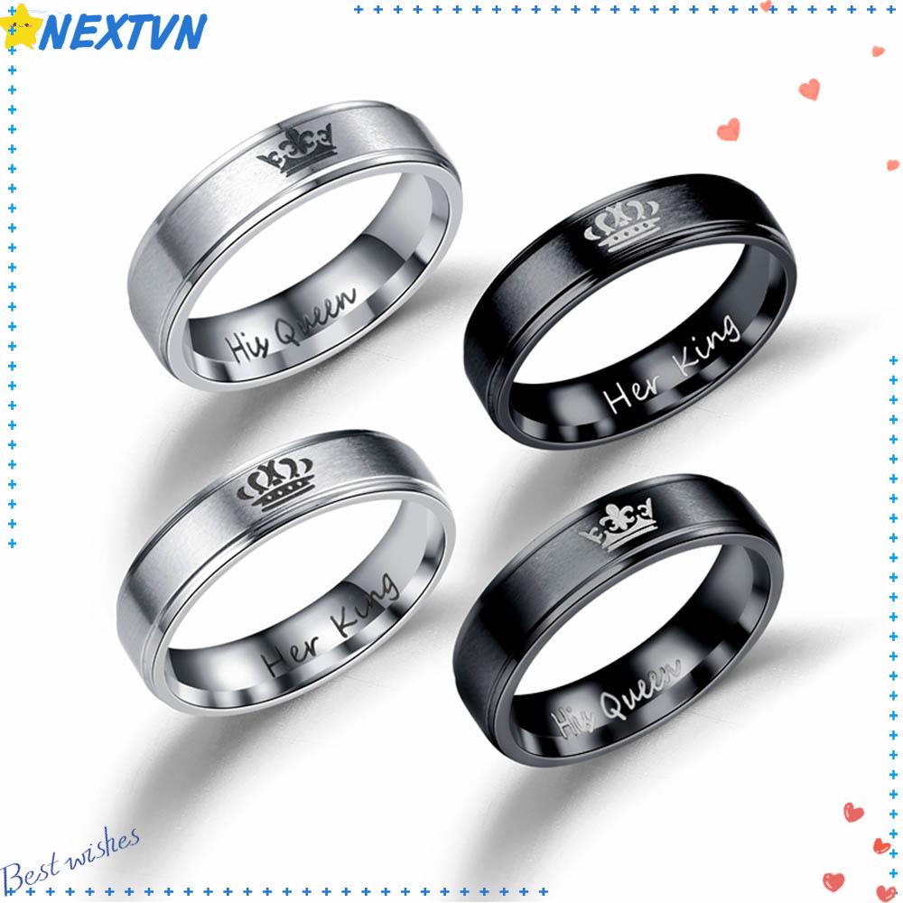 Nhẫn Đôi Bằng Thép Không Gỉ Thiết Kế Mới Phong Cách Vintage