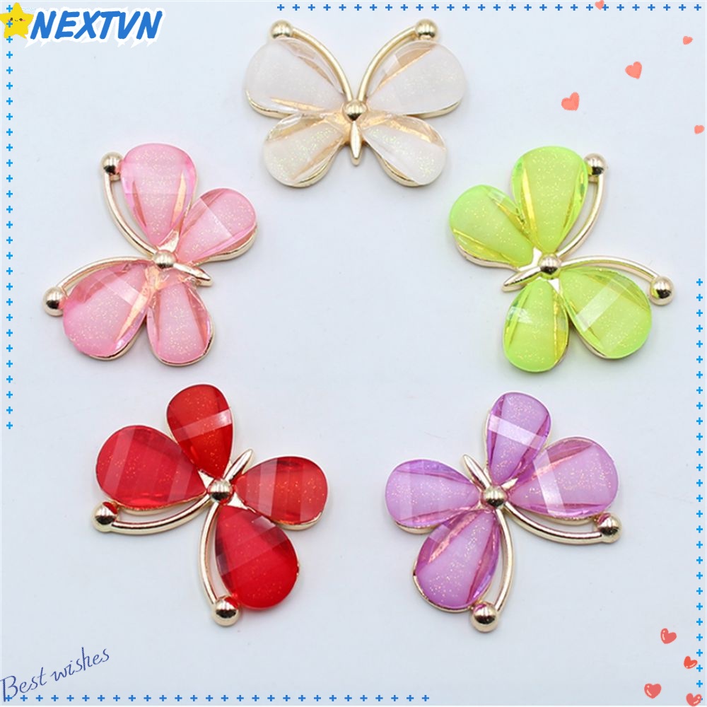 Set 10 Phụ Kiện Làm Trang Sức Bằng Hợp Kim Thủy Tinh Nhiều Màu Sắc DIY