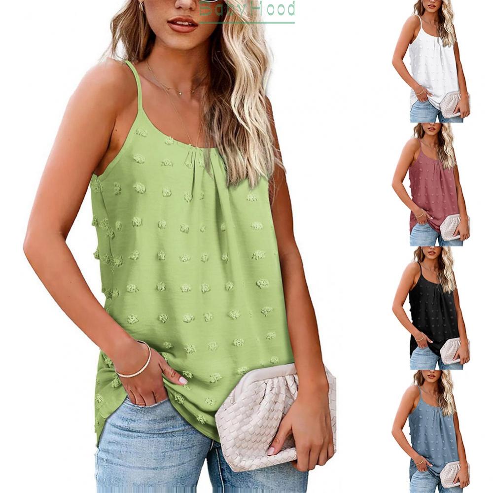 Women's Summer Velvet Ball Decor Sleeveless Tank Tops Loose Casual Camisole Vest#BBHOOD