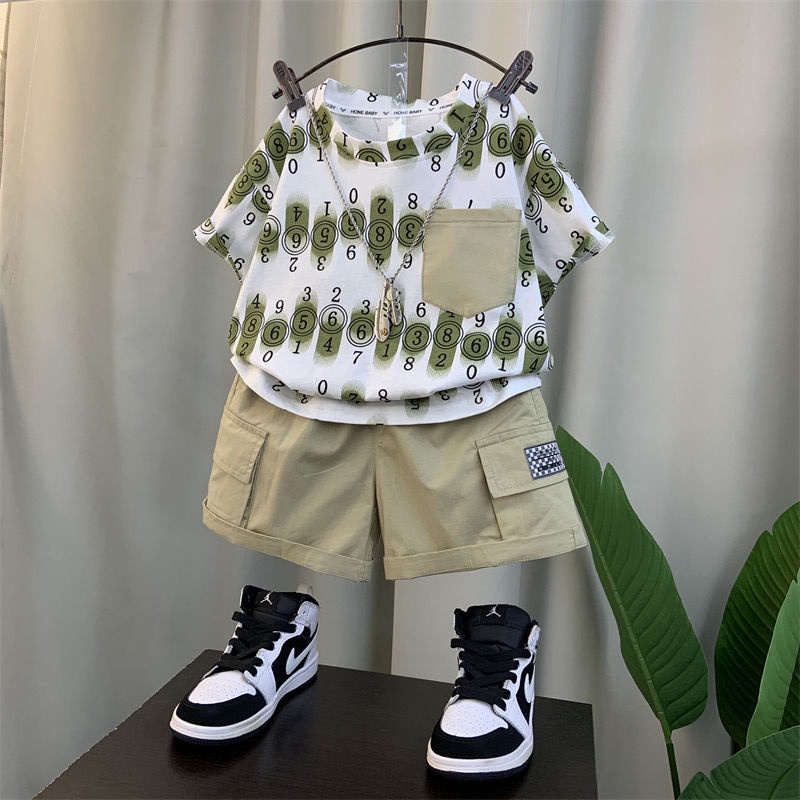 Áo Thun Tay Ngắn Phong Cách Hàn Quốc Thời Trang Mùa Hè Cho Bé Trai