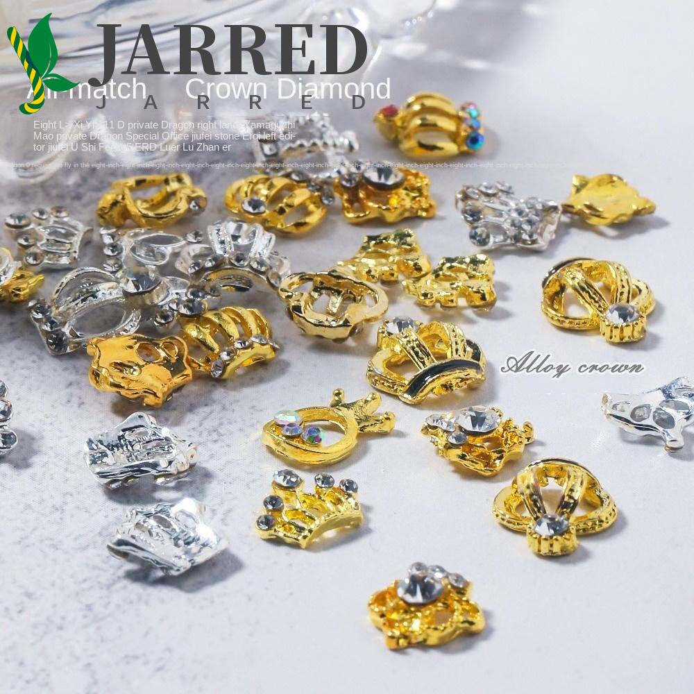 JARRED Phụ Kiện Trang Trí Móng Tay 3D Hình Vương Miện Nữ Hoàng Thời Trang Sang Trọng
