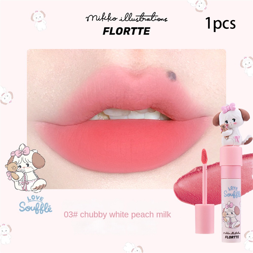 Flortte Sữa Bánh Son Kem Tập Trung Mềm Mại Son Men Chống Thấm Nước Chống Mồ Hôi Lâu Lip Tint DIRE
