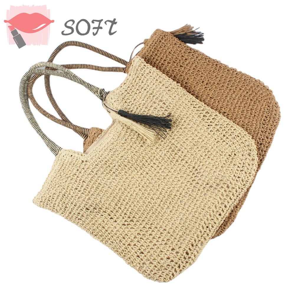 Túi Xách Dệt Kim Cỡ Lớn Phối Tua Rua Thời Trang Cho Nữ