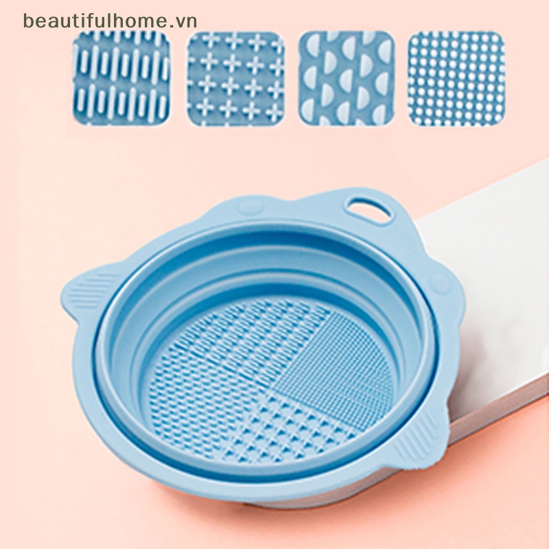 Hộp Silicone Vệ Sinh Cọ Trang Điểm Có Thể Gấp Gọn Tiện Dụng