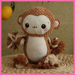 Thú nhồi bông hình sư tử / khỉ hoạt hình chống cắn làm sạch răng cho cún cưng