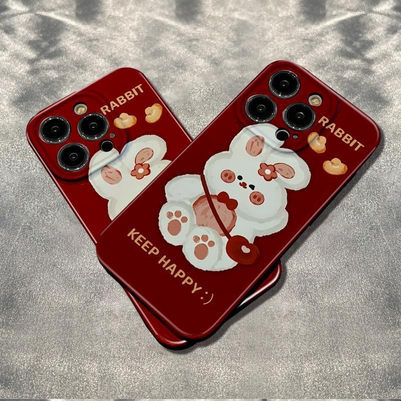 Ốp Điện Thoại Dẻo Họa Tiết Chú Thỏ Trắng Dễ Thương Chống Sốc Cho Iphone Max78iphone12 13 Style plus 1114pro 6In SUQL