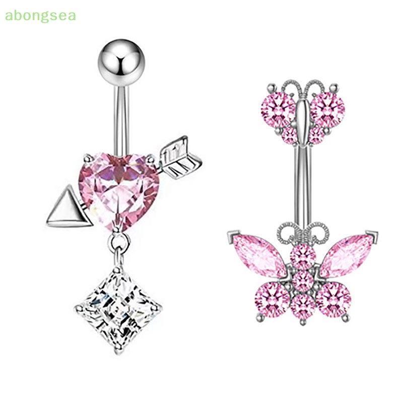 Khuyên RốN HìNh BướM ĐíNh Đá BằNg ThéP Không Gỉ