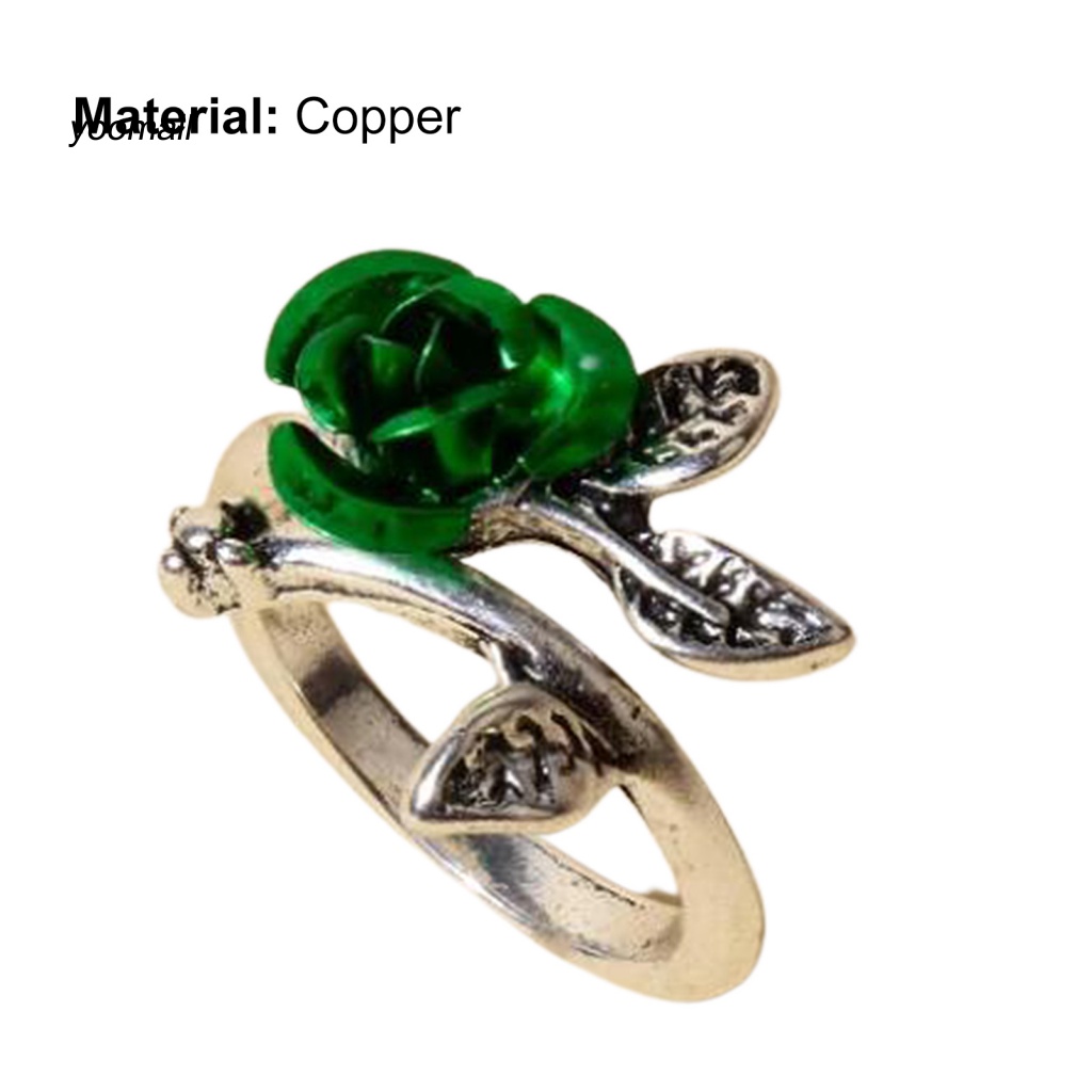 Nhẫn Đính Hôn Hai Tông Màu Bằng Đồng Mỏng Họa Tiết Hoa Hồng Cho Nữ