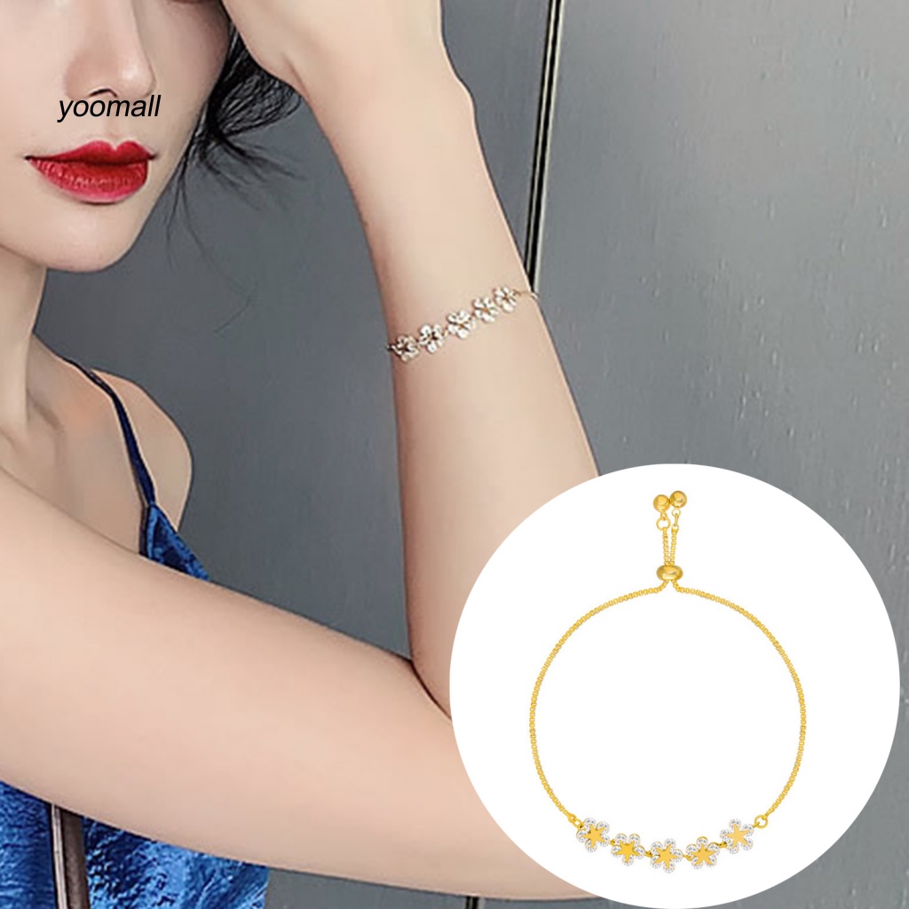 Vòng Đeo Tay Bằng Hợp Kim Thiết Kế Hoa Thời Trang Có Thể Điều Chỉnh Cho Cuộc Sống Hàng