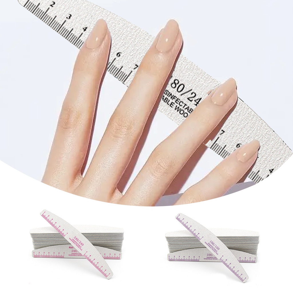 Bộ 5 Cây Dũa Móng Tay Bằng Gỗ Màu Sắc Tươi Sáng Tái Sử Dụng Linh Hoạt Cạnh Trong Suốt