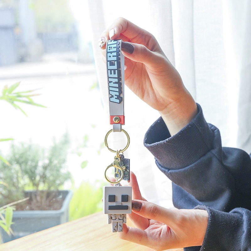 Móc Khóa Hình Nhân Vật Hoạt Hình Minecraft 3D Dễ Thương