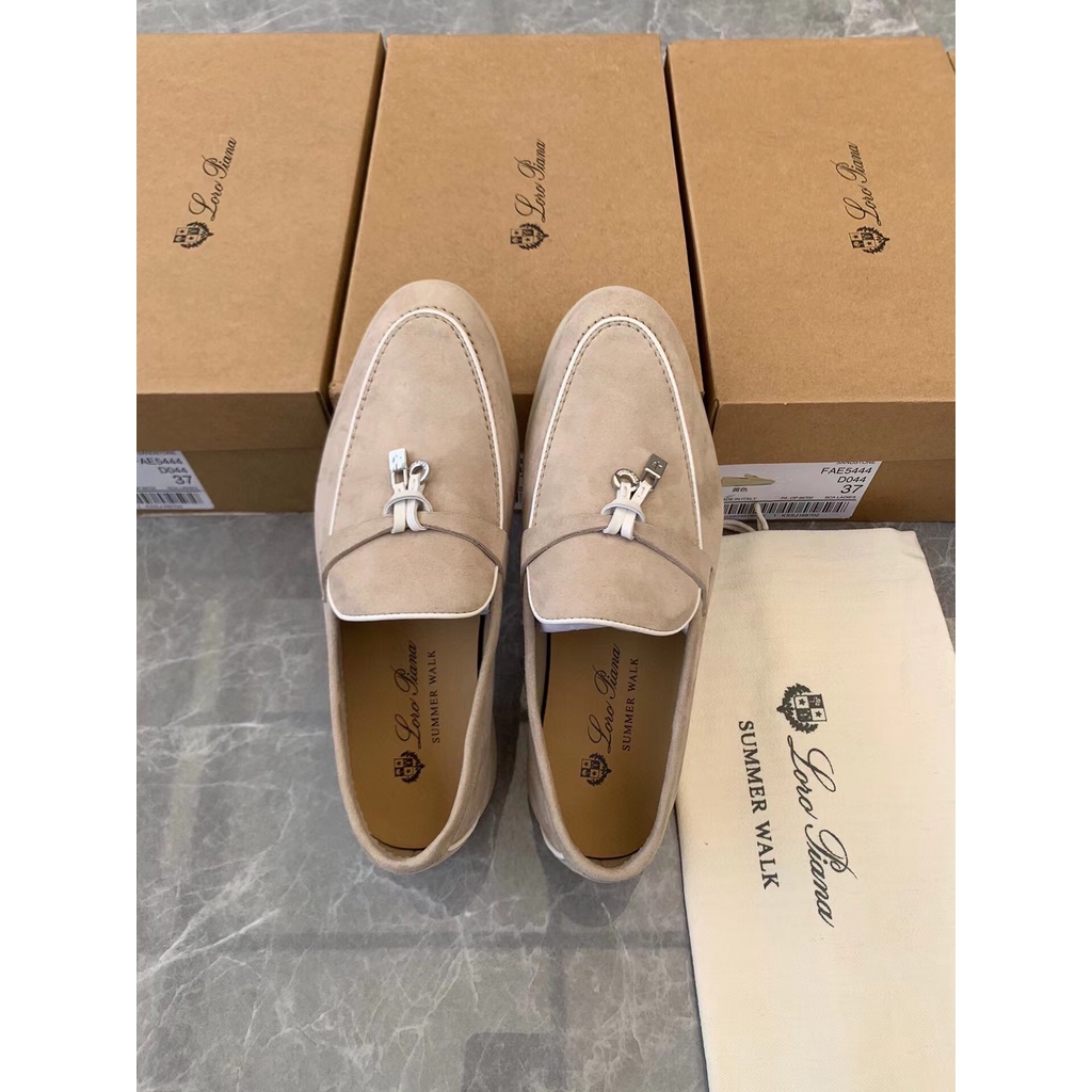 Giày Loro Piana Chính Hãng 100% Da Lộn Đế Mềm Phẳng Thoải Mái