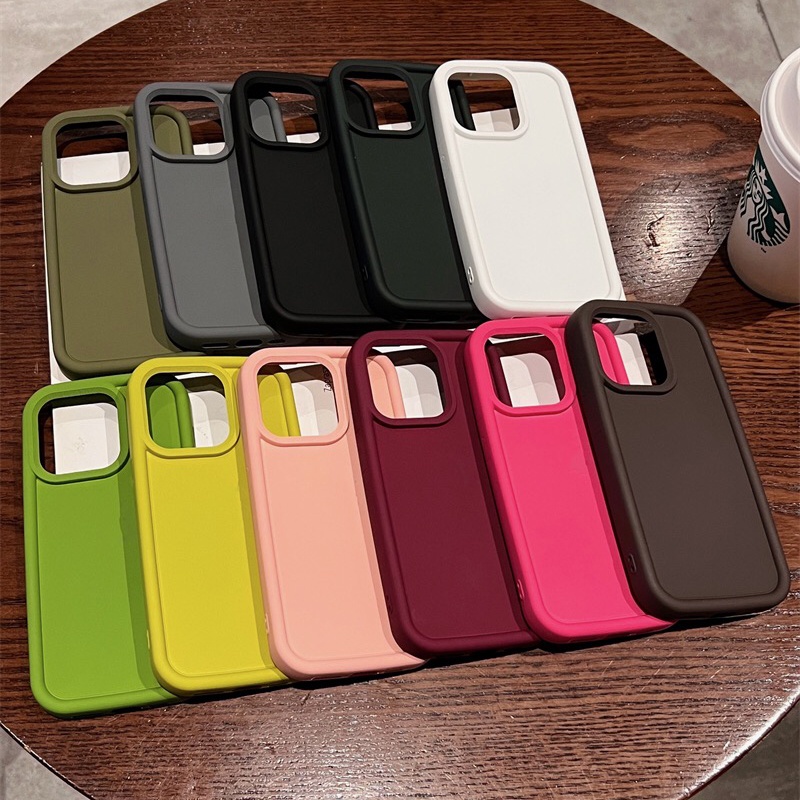 Ốp Điện Thoại Mềm Mặt Nhám Màu Trơn Đơn Giản Cho IPhone 14 Pro Max 13 12 11 Pro Max X XS XR Xsmax