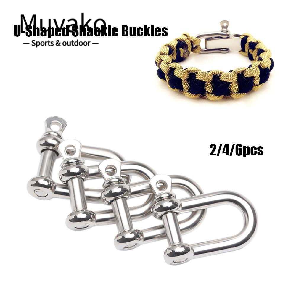 MUVAKO Set 2 / 4 / 6 Vòng Đeo Tay Sinh Tồn Bằng Kim Loại Màu Bạc