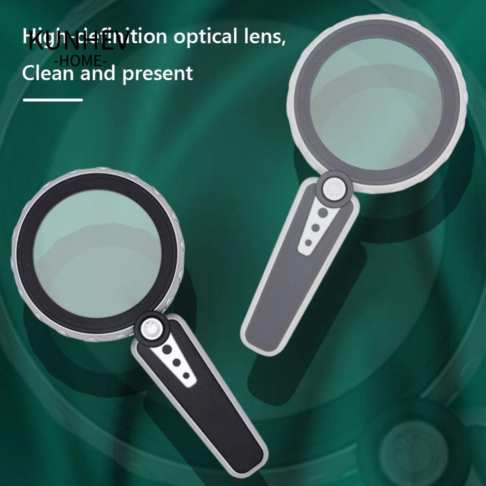 KUNHEV Kính Lúp Đọc Sách Công Suất Cao 3 Chế Độ Chiếu Sáng Tiện Dụng