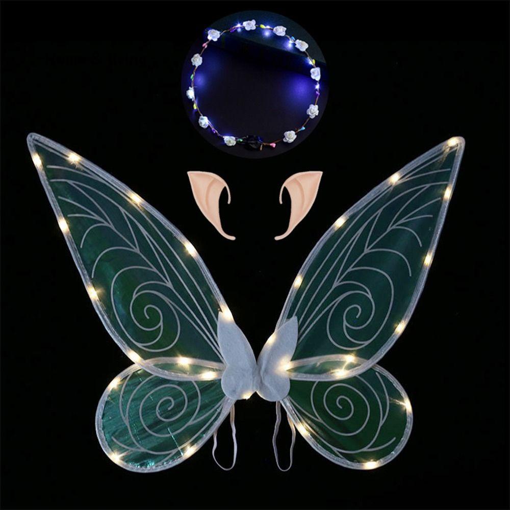 CONOPERY 1 Bộ Cánh Tiên Có Đèn LED Dùng Trang Trí Tiệc Halloween