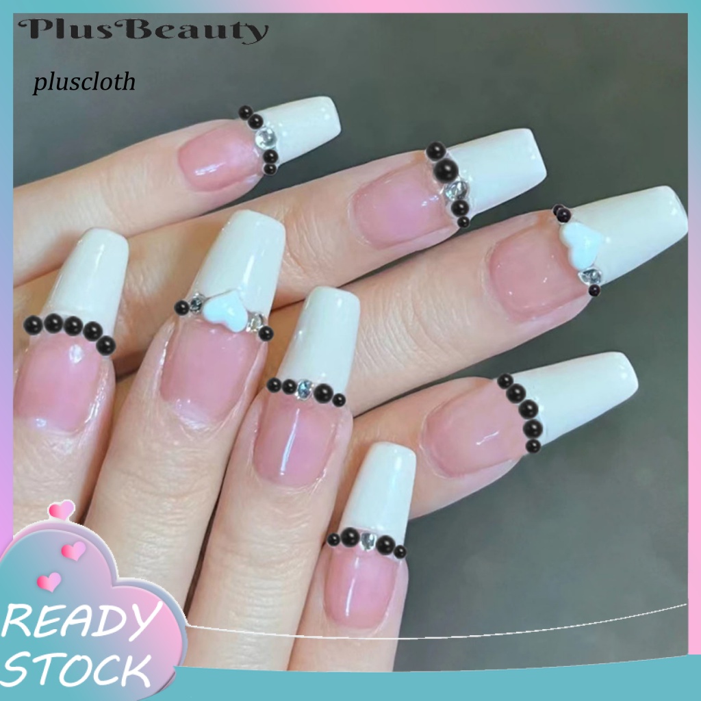 &lt; Pluscloth &gt; Hộp Hạt 3D Trơn Màu Tự Trang Trí Móng Tay Nghệ Thuật Kèm Hộp Đựng