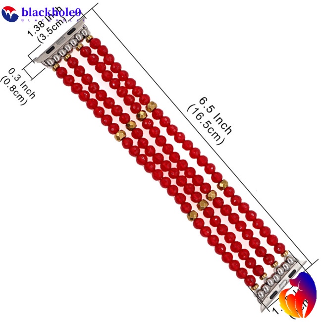 Dây Đeo Chuỗi Hạt Đá Bán Quý Co Giãn Thay Thế Cho Đồng Hồ Thông Minh Iwatch