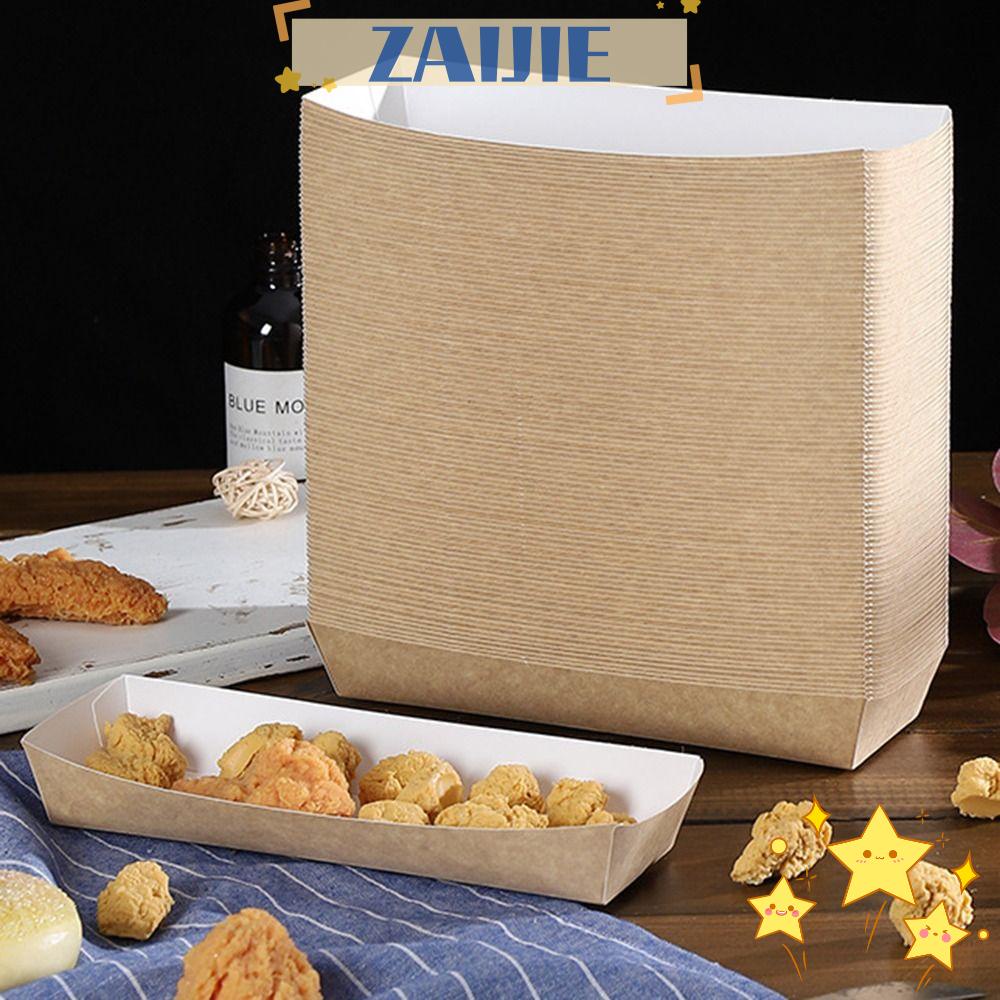 ZAIJIE24 Set 24 / 100 Khay Chữ Nhật 8 Inch Bằng Chất Liệu Thân Thiện Với Môi Trường Dùng Để Gói Bánh Kẹp / Hamburger