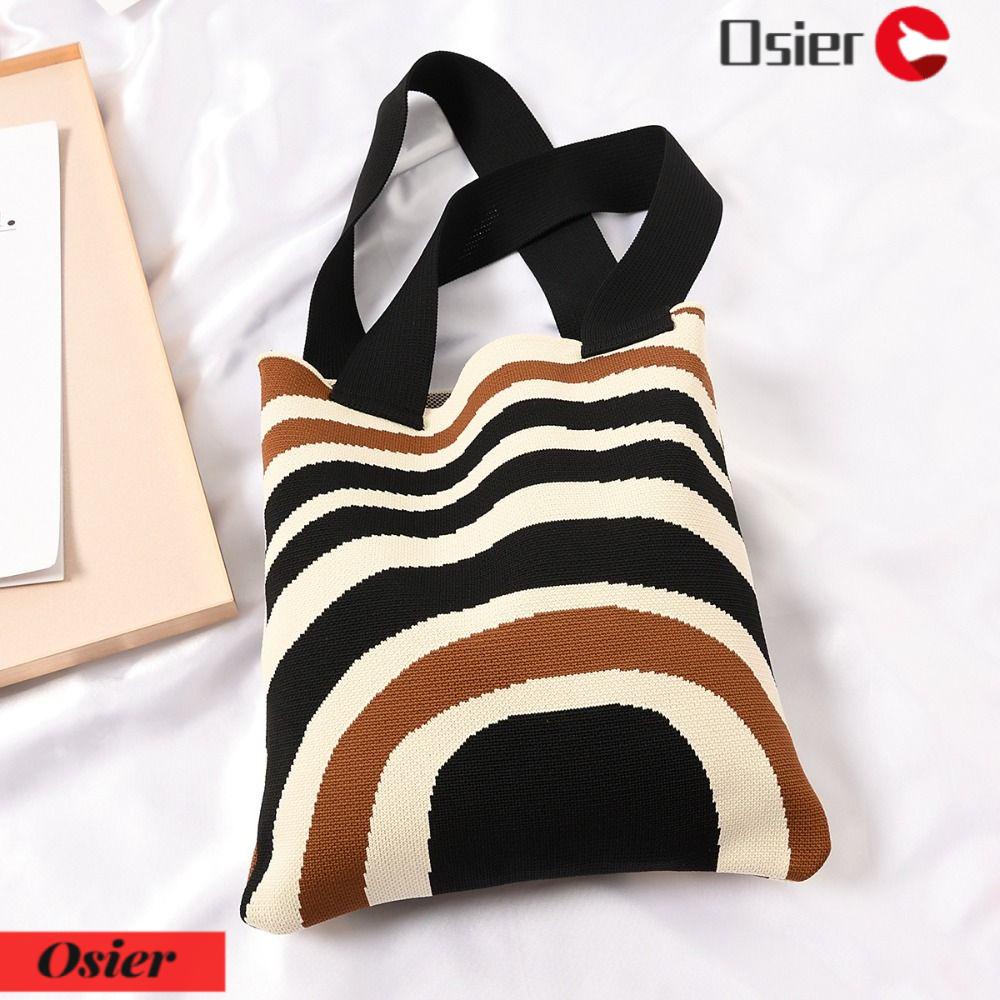 OSIER1 1 Túi Đeo Cổ Tay Đan Len Phong Cách Niche Thời Trang Xinh Xắn Cho Nữ