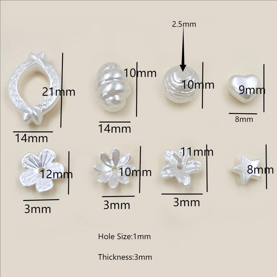 Set 30 / 100 Hạt Ngọc Trai Giả Hình Ngôi Sao / Trái Tim Làm Trang Sức Thủ Công