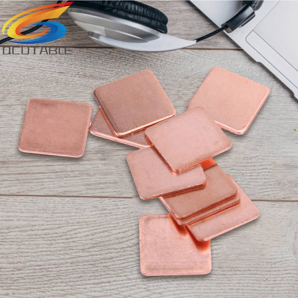 10 MiếNg NhiệT BằNg ĐồNg 15mmx15mm 0.3mm ĐếN 2mm Cho Laptop